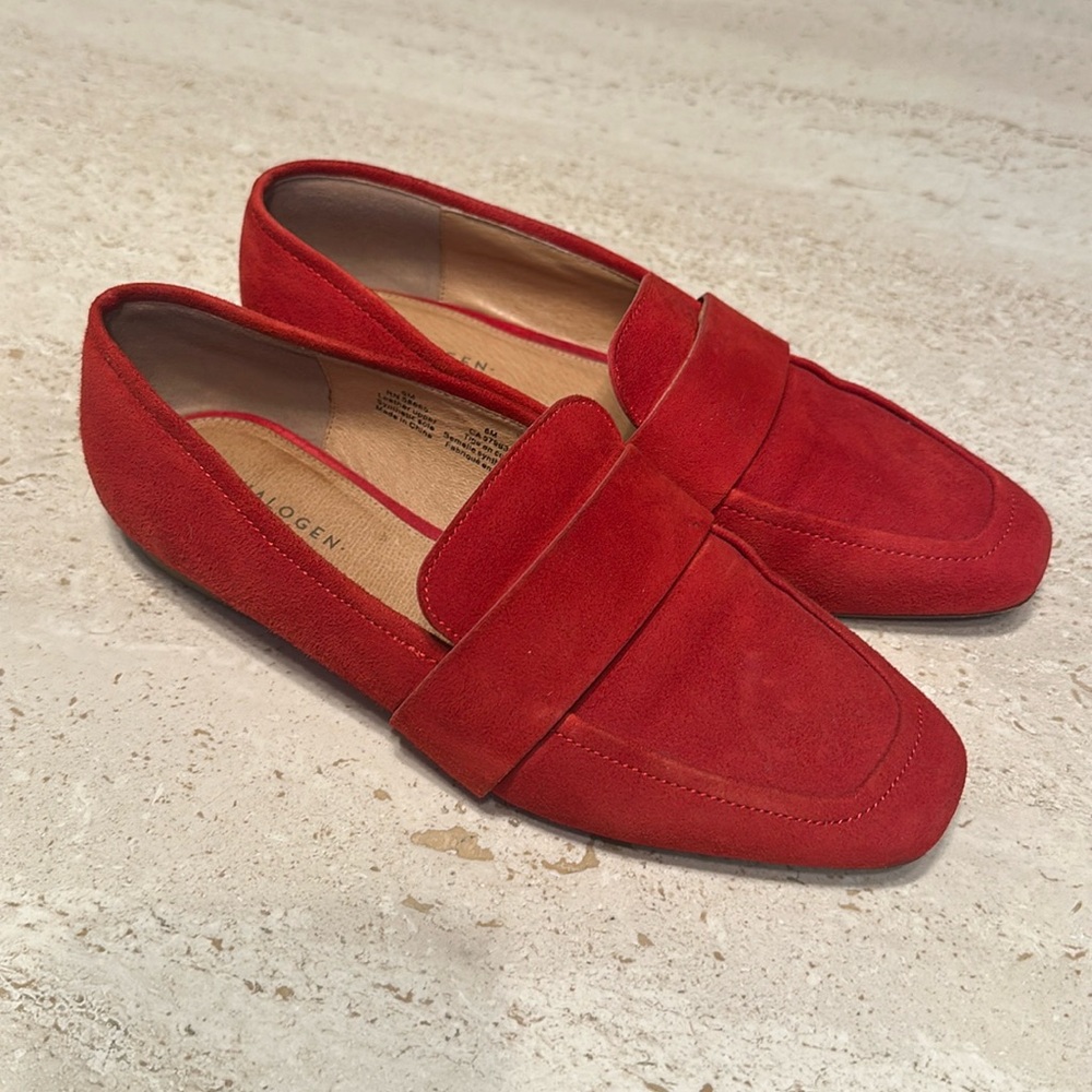 Halogen Red Suede Loafers